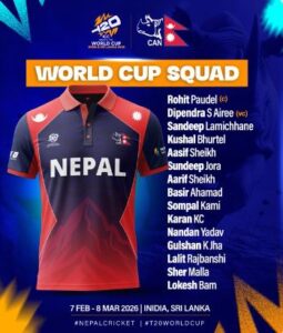 Nepal T20 World Cup 2026 Squad – Full Squad List, Analysis & Key Players
